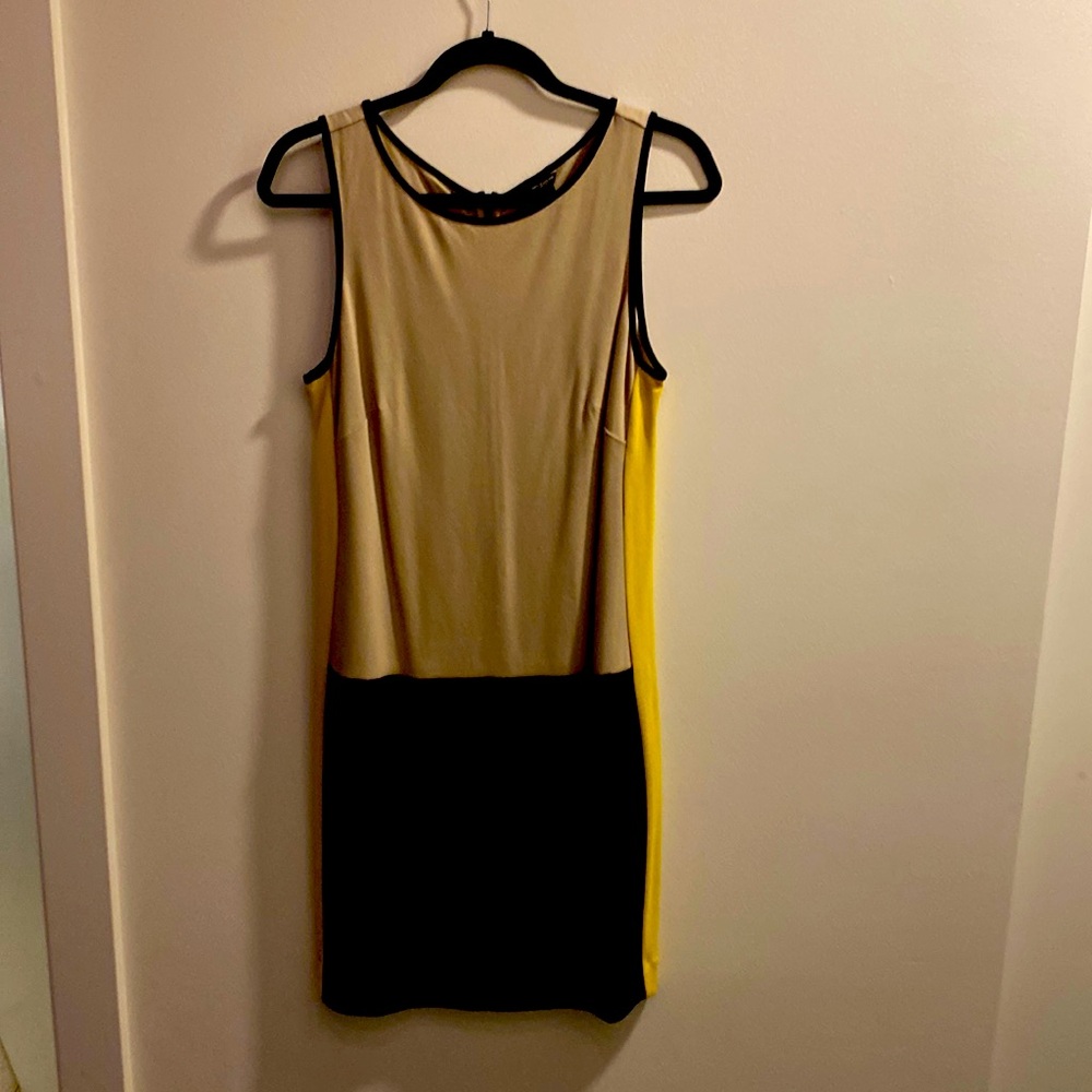 Gray, Black and Yellow Ann Taylor Dress S